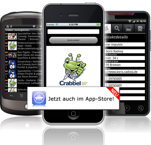 Crabbel Such-APP f�r Smartphones